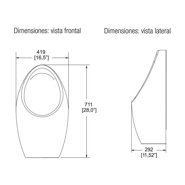 Mingitorio Seco Helvex Gobi TDS2 Blanco
