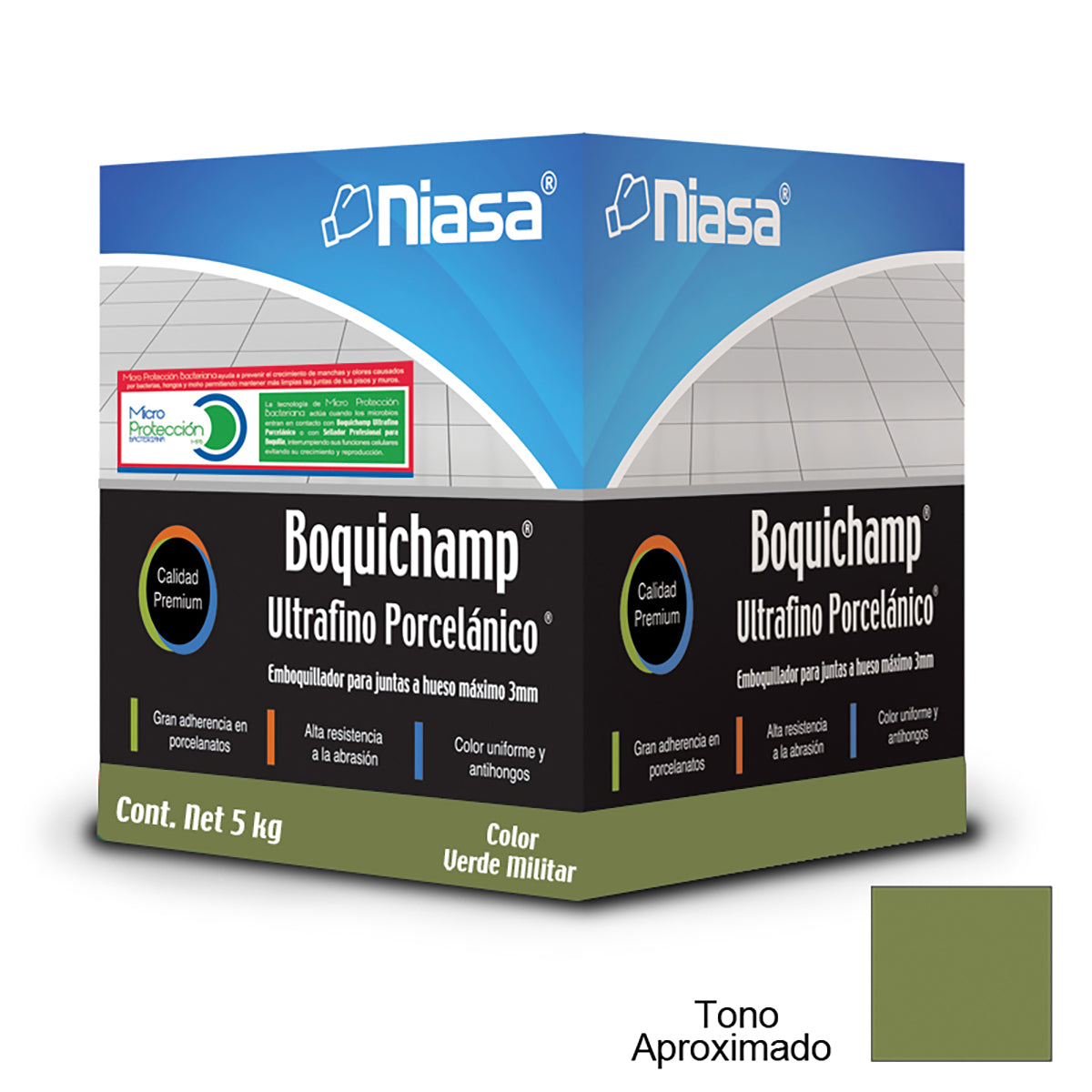 Boquichapm Fino Niasa Verde Militar 5 Kg