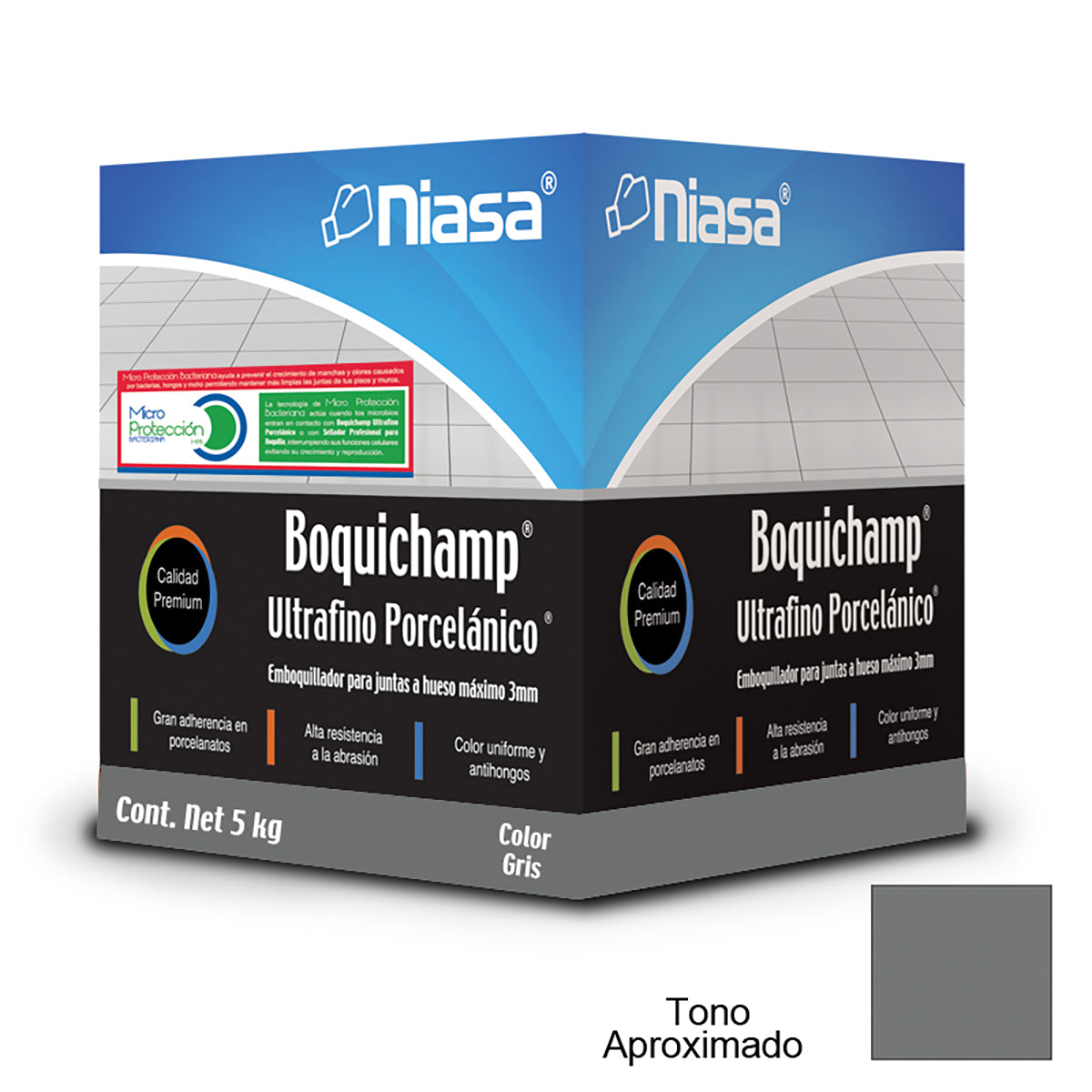Boquichapm Fino Niasa Gris 5 Kg