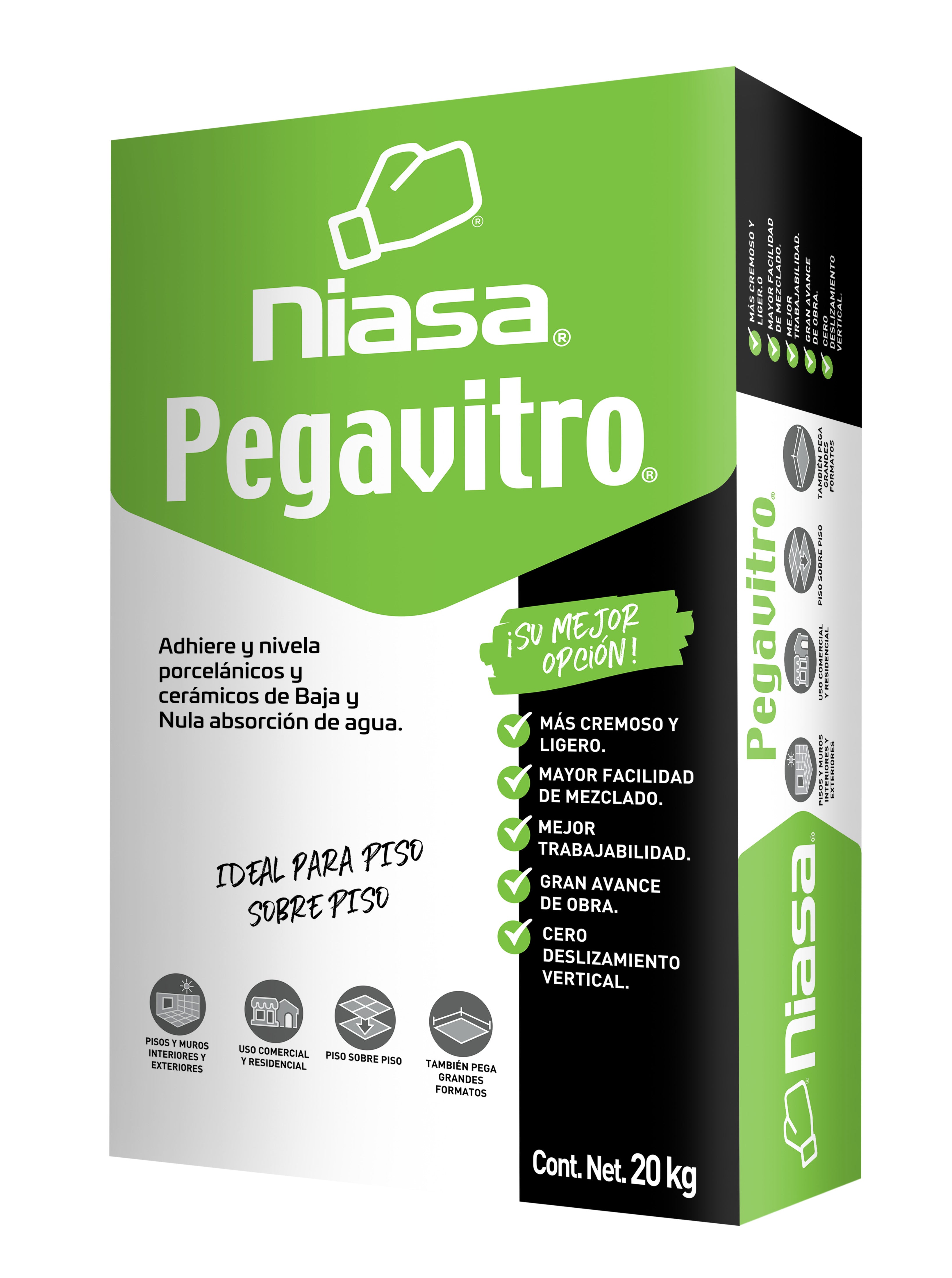Pegazulejo Niasa Pegavitro Blanco 20 Kg