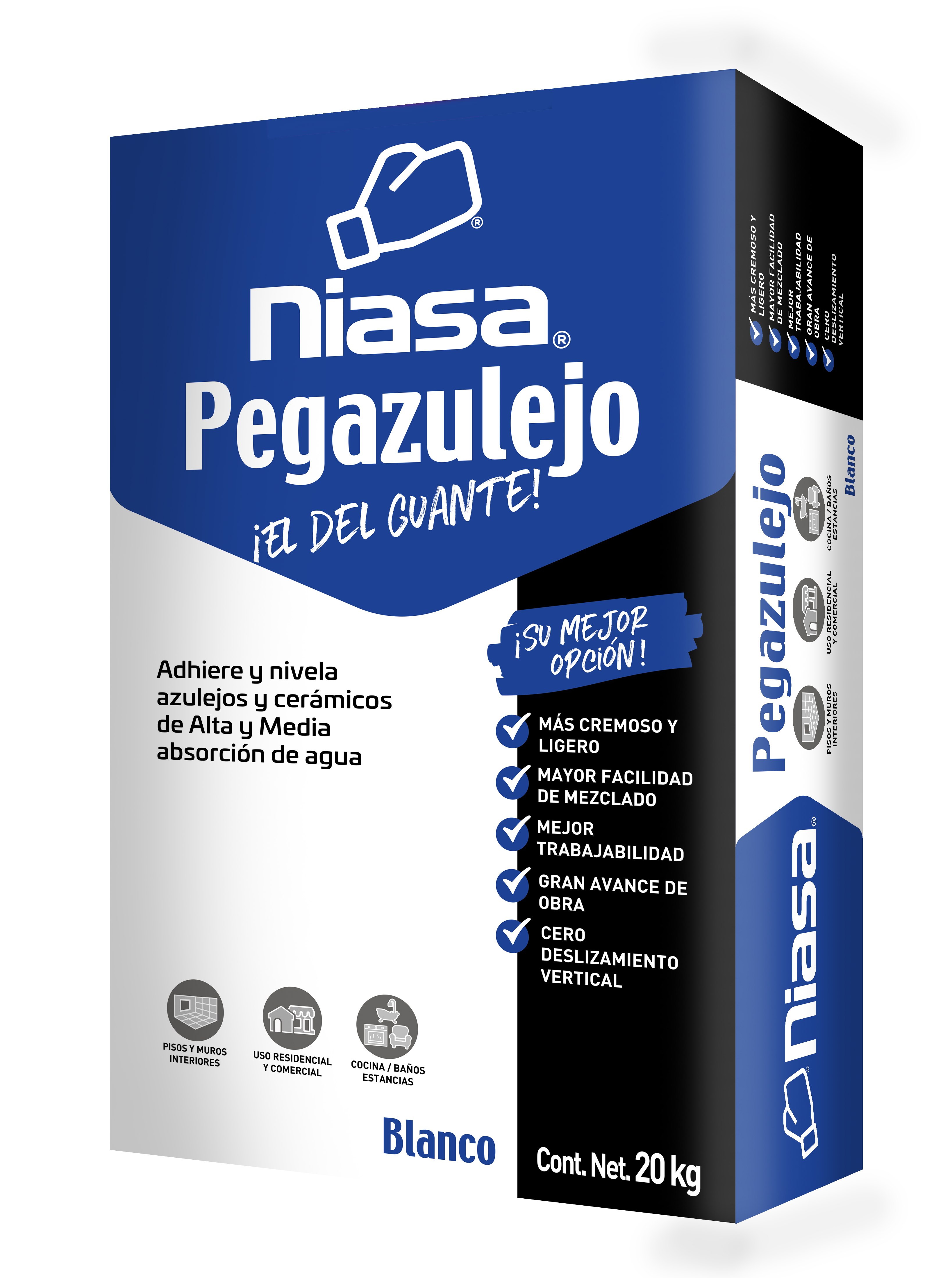 Pegazulejo Niasa Blanco 20 Kg