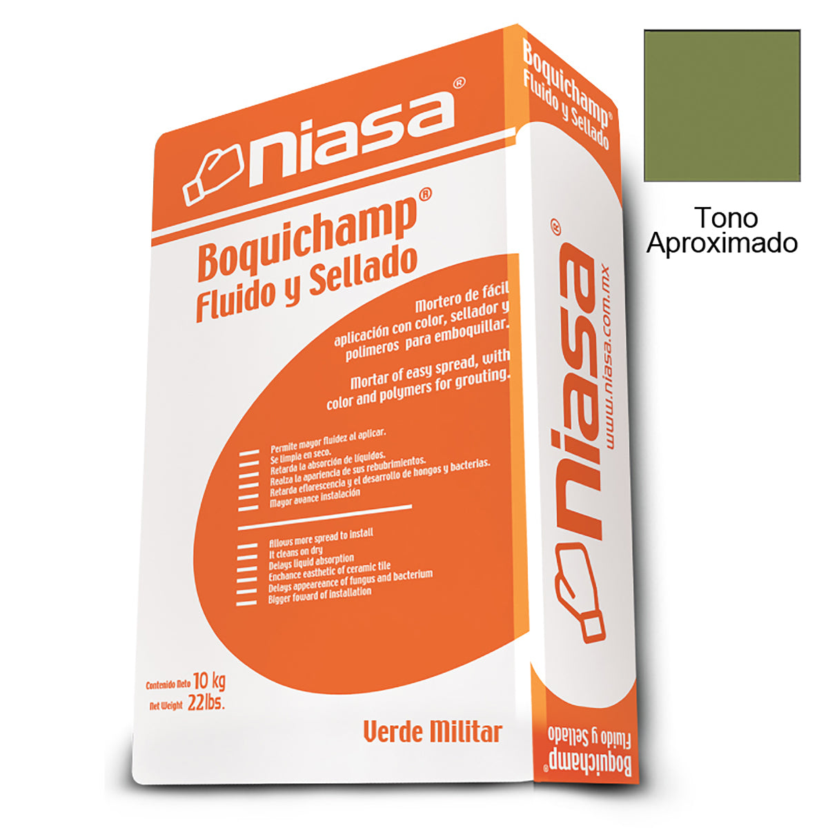 Boquichapm Sellador Niasa Verde Militar 10 Kg
