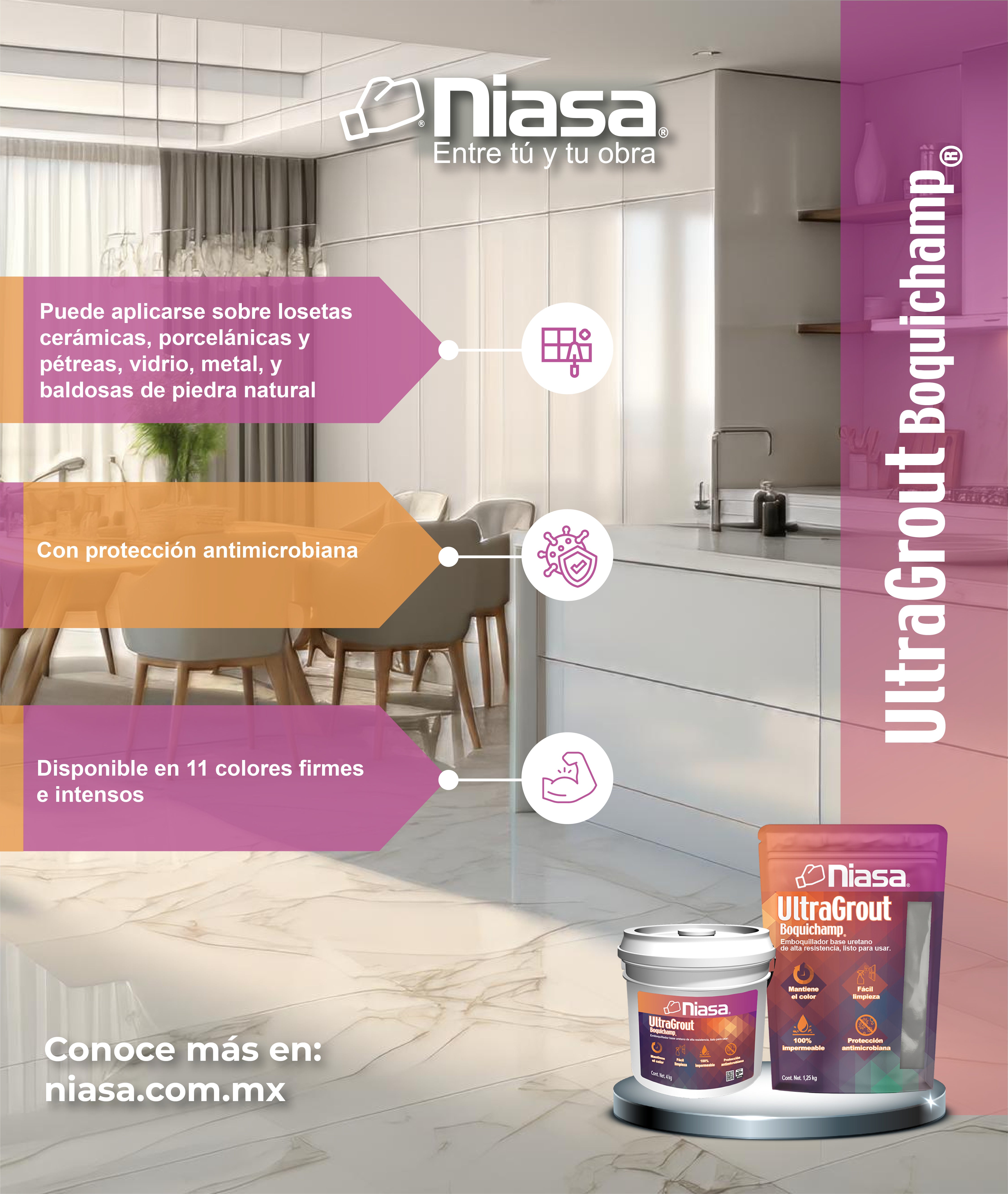 Boquichamp Ultragrout Niasa Blanco 1.25kg