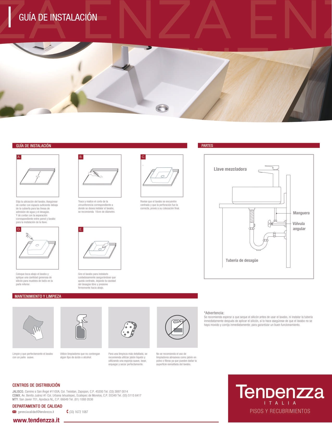 Lavabo Enza Blanco de Tendenzza