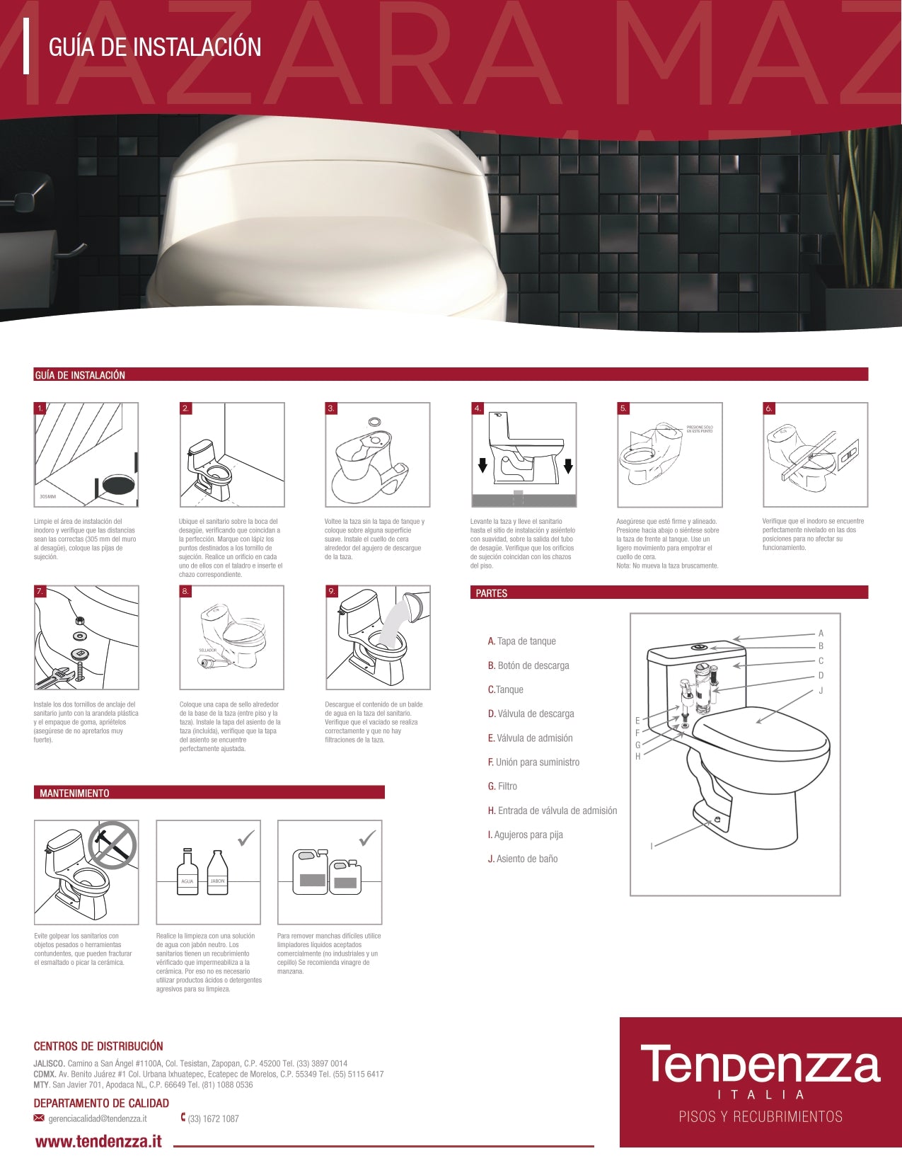 WC Mazara Dual Flush Blanco Tendenzza PBK28.