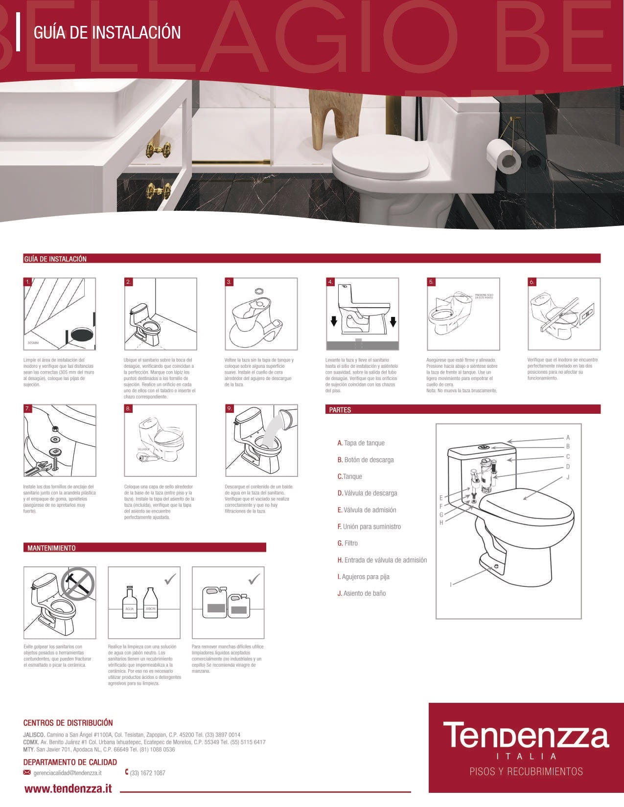 WC Bellagio Dual Flush Blanco Tendenzza PBK88