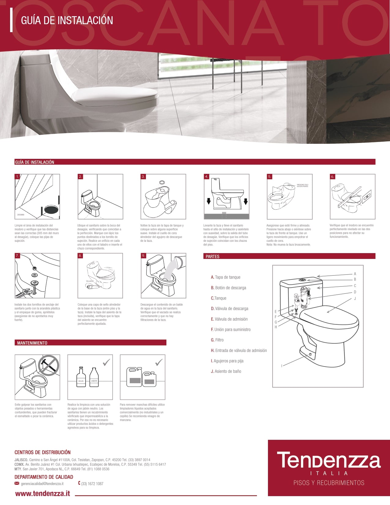 WC Toscana Dual Flush Blanco Tendenzza PBK101