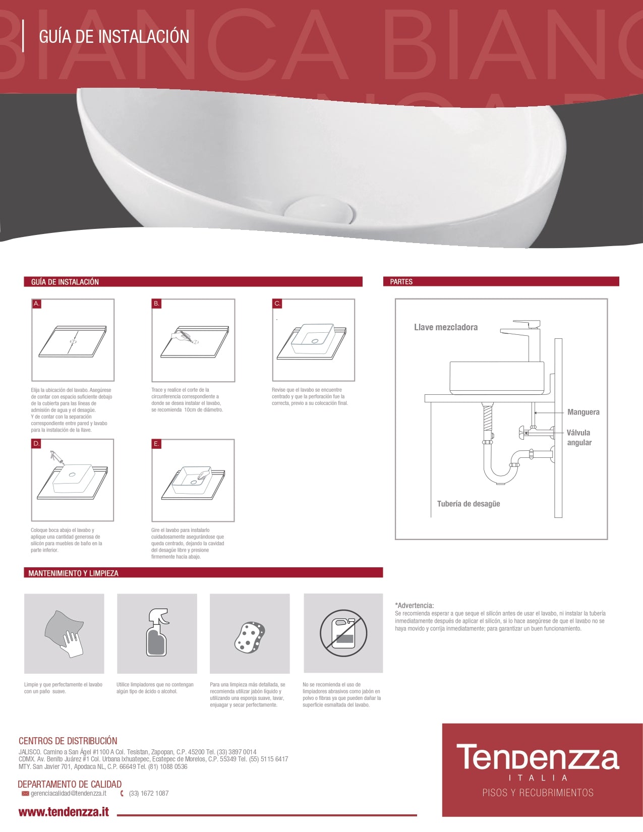 Lavabo Bianca Tendenzza Ovalin Blanco