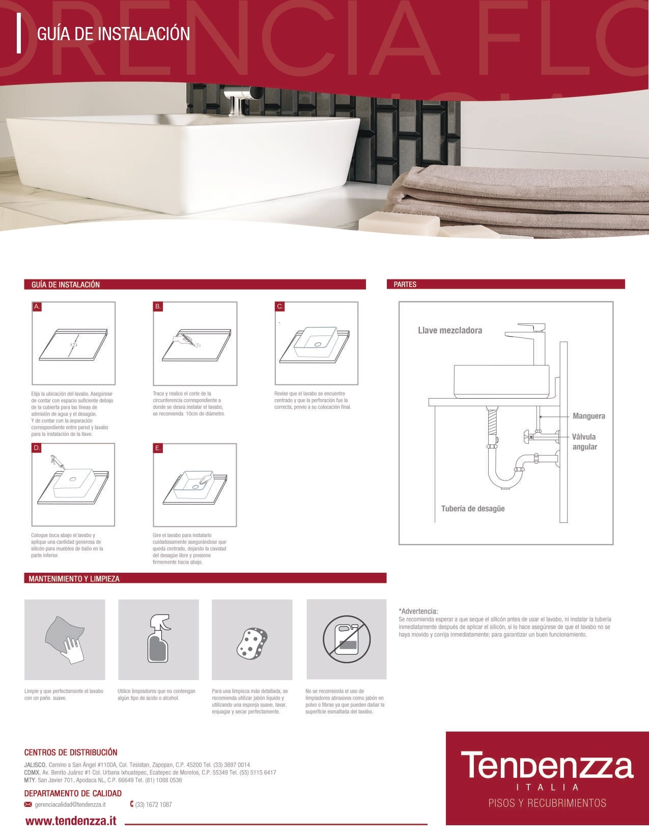 Lavabo Florencia Blanco Tendenzza