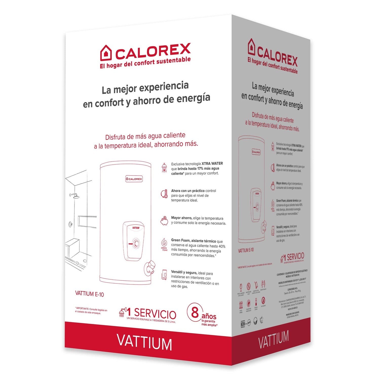 Calentador E-10 Vattium 127v Electrico Calorex Generación 2