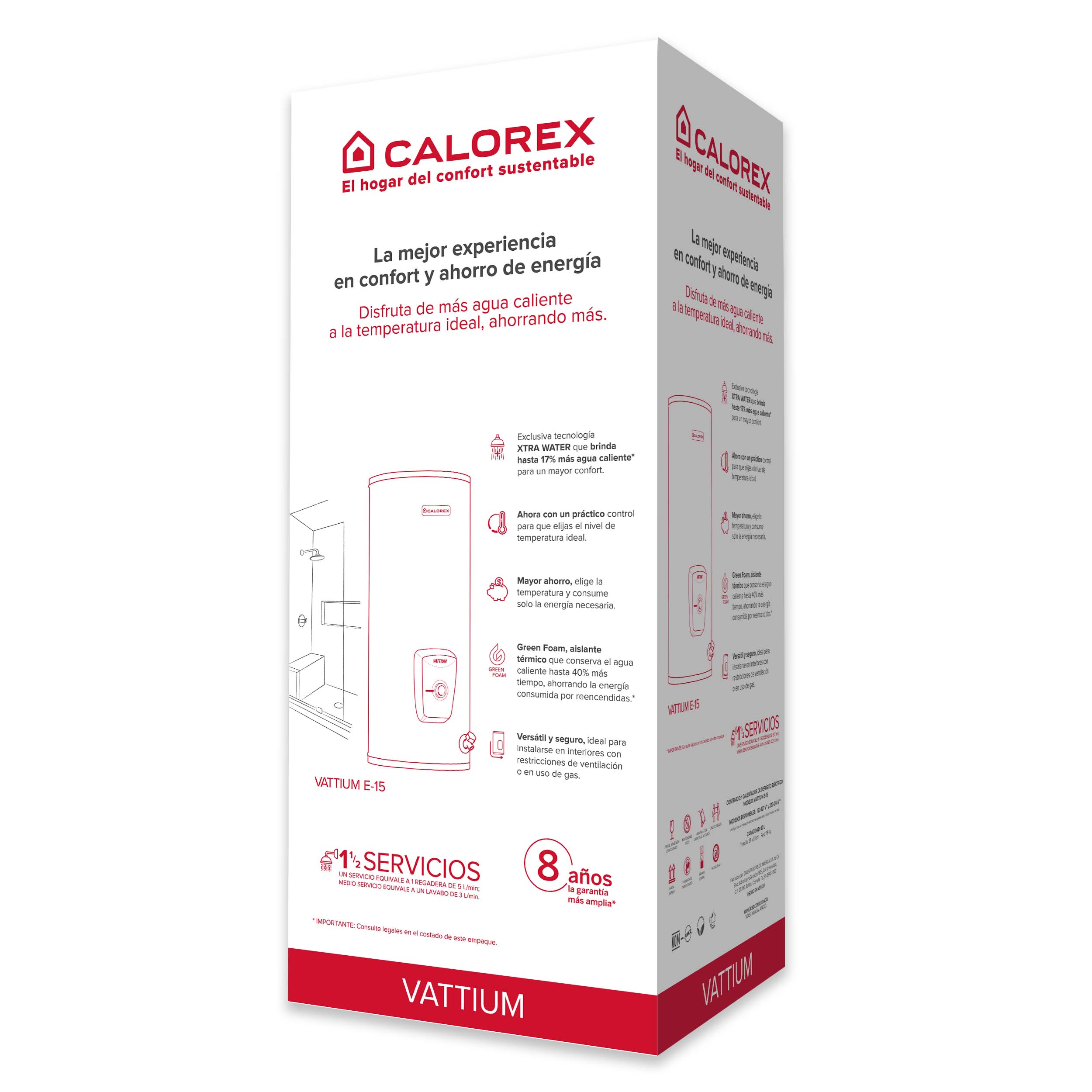 Calorex calentador E-15 Vattium 127v Eléctrico