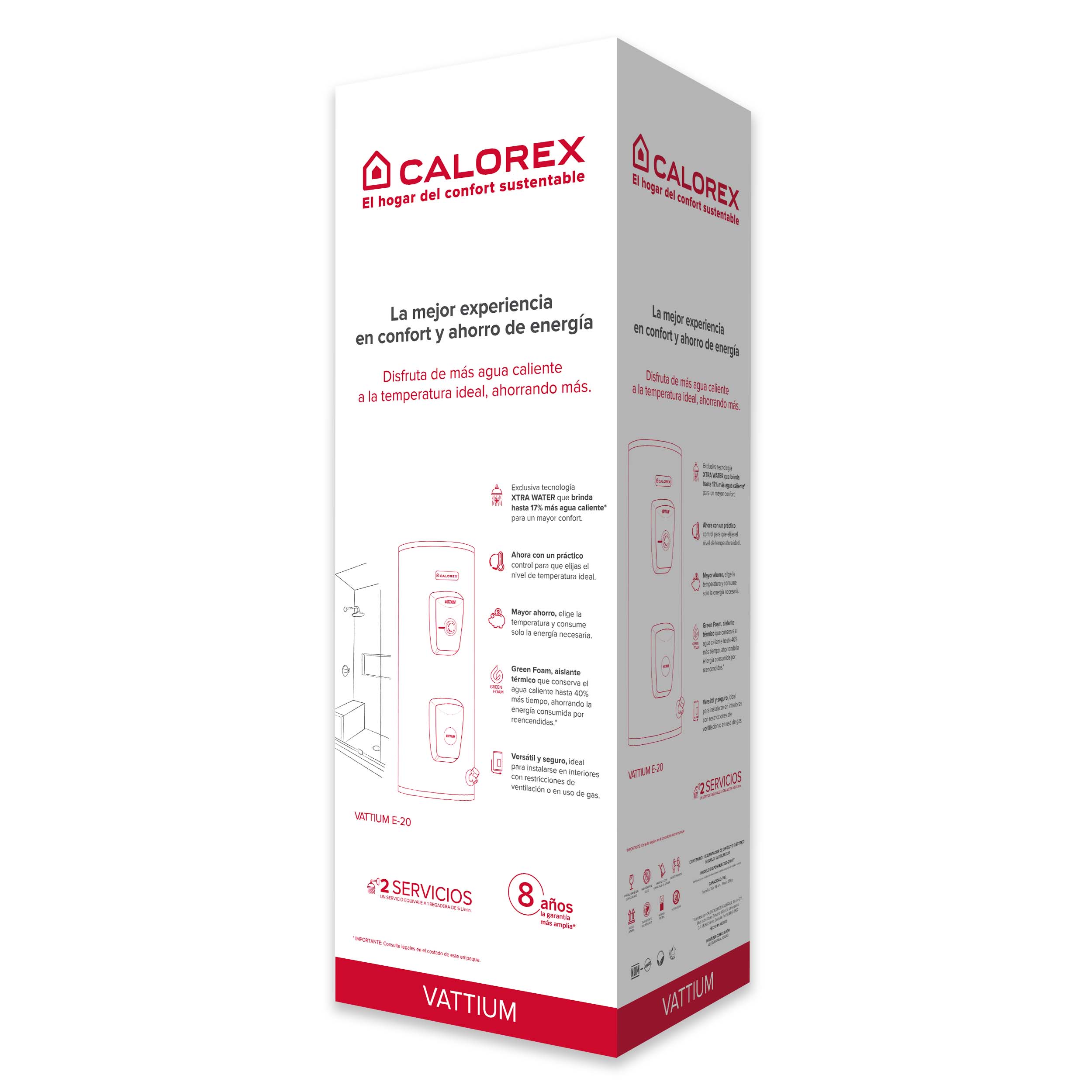 Calorex calentador E-20 Vattium 220v eléctrico
