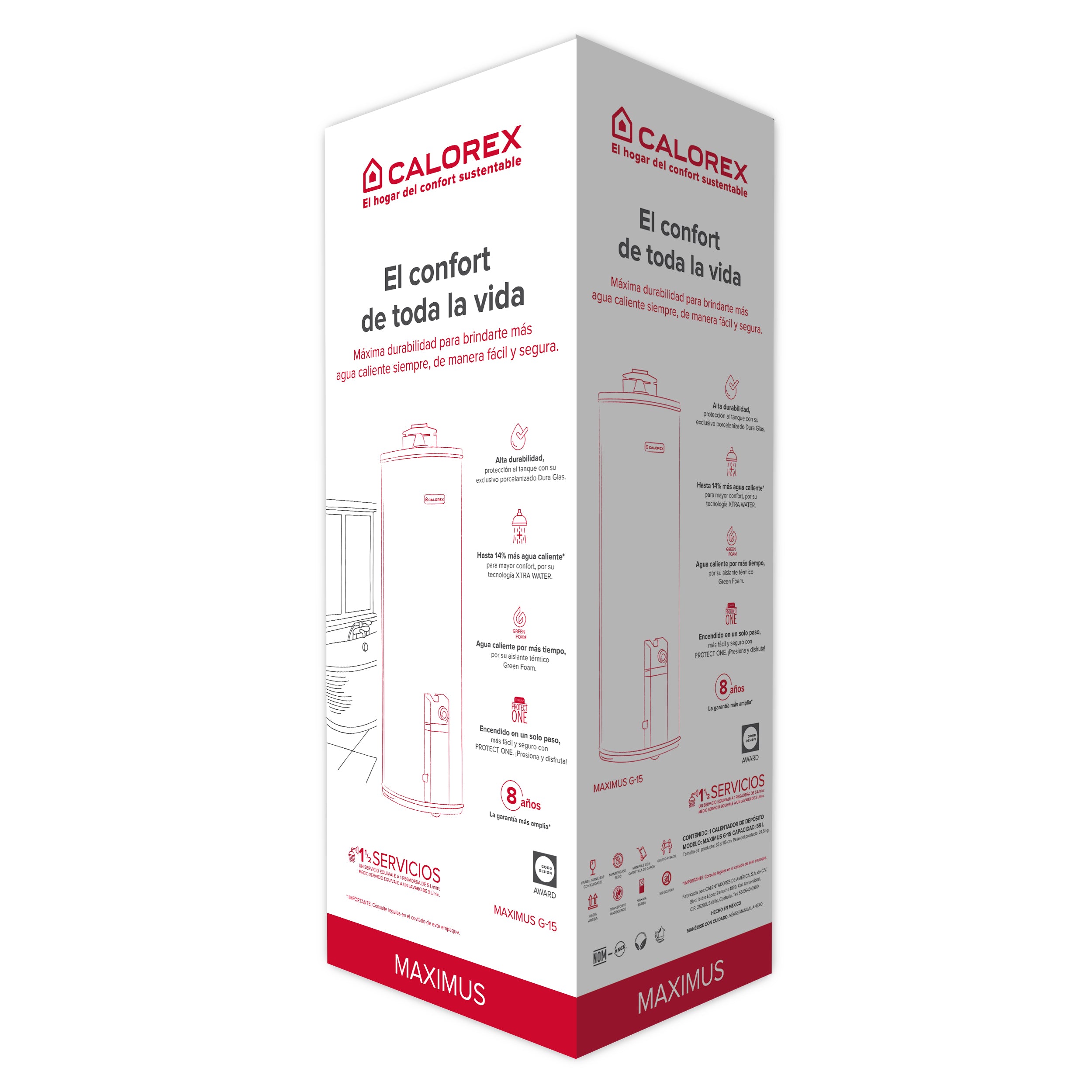 Calorex calentador G-15 Maximus Gas Natural 62 Lts