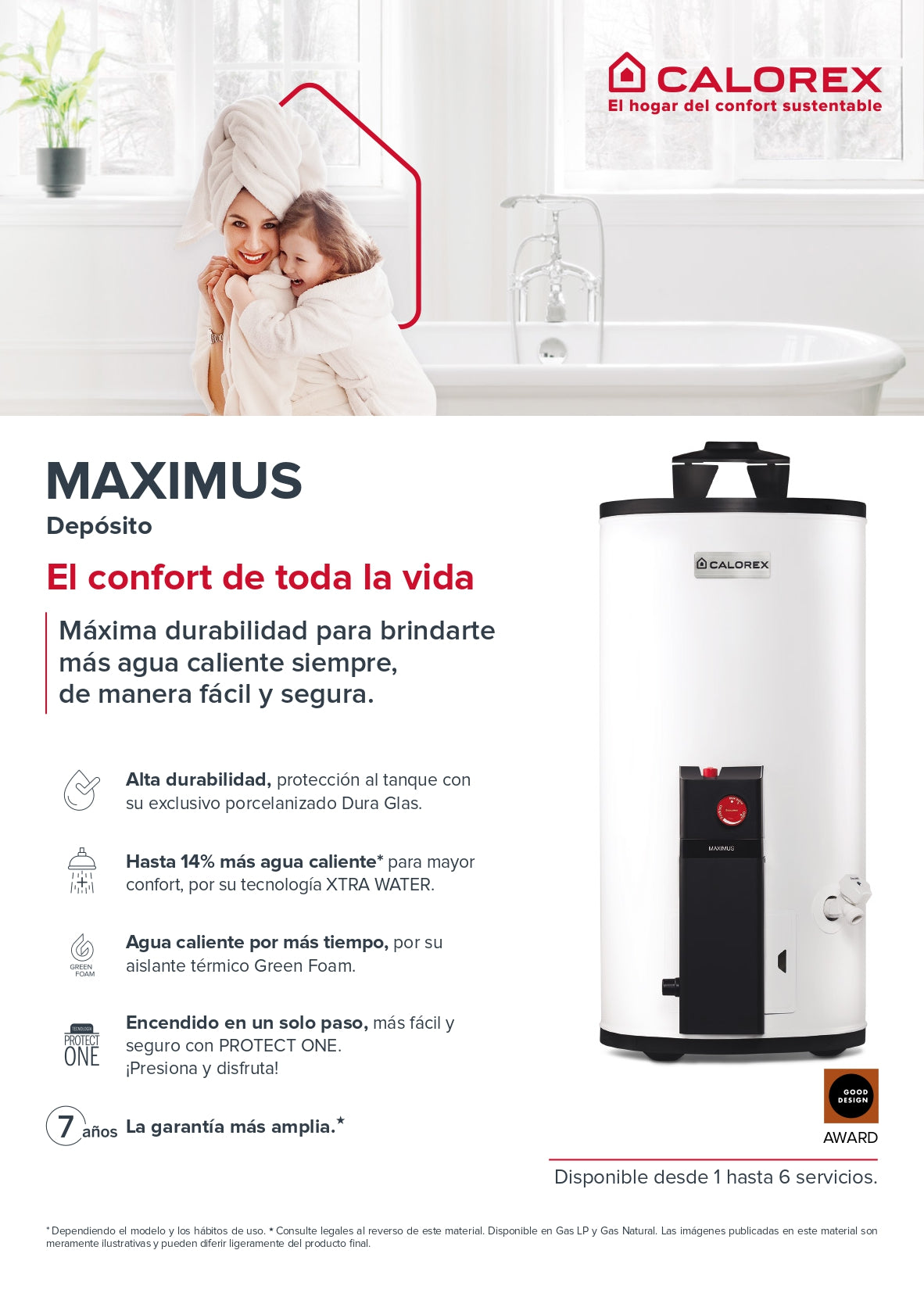 Calentador Calorex G-30 Maximus  Gas L.P. 103 Lts Generación 2