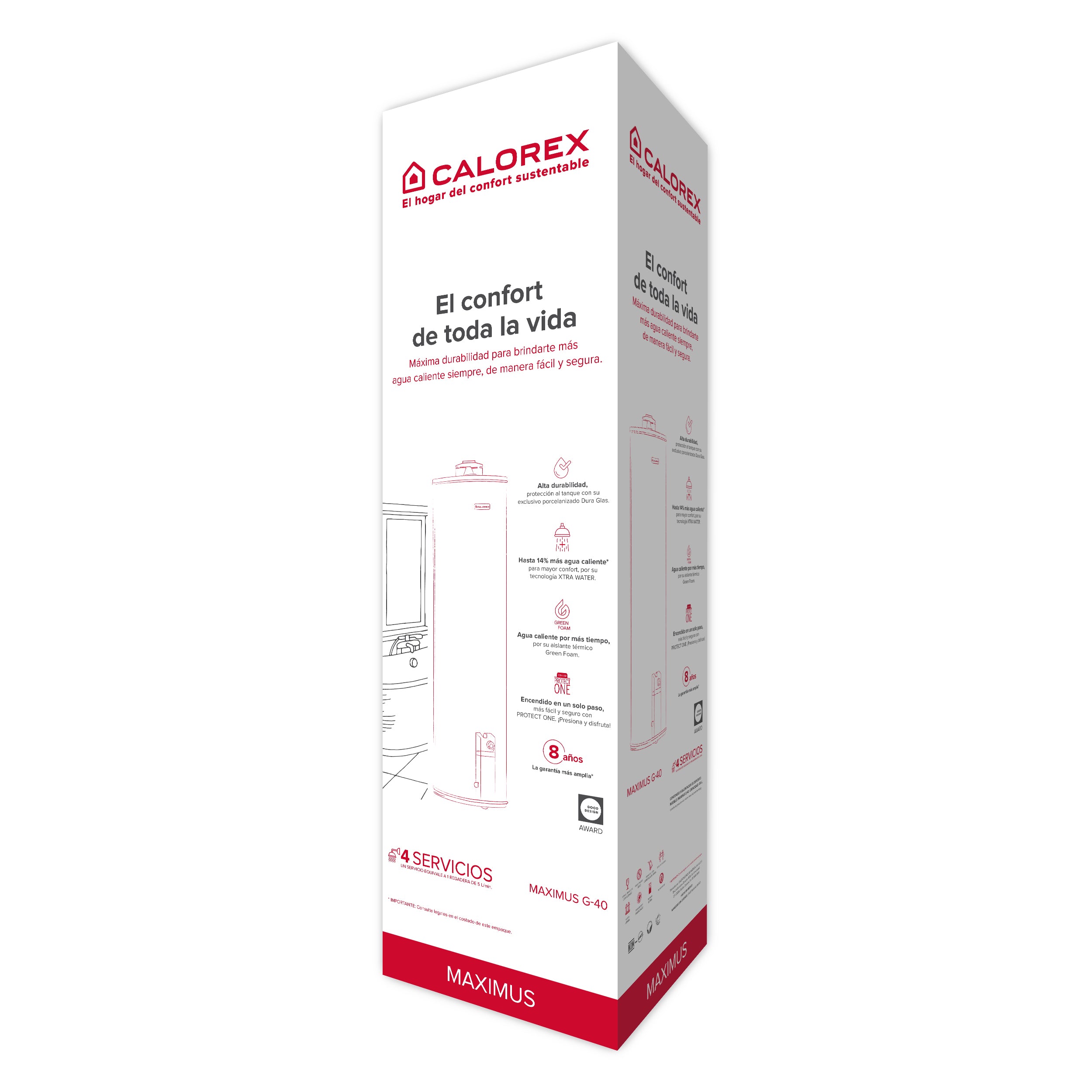 Calentador Calorex G-40 Maximus Gas L.P. 132 Lts Generación 2