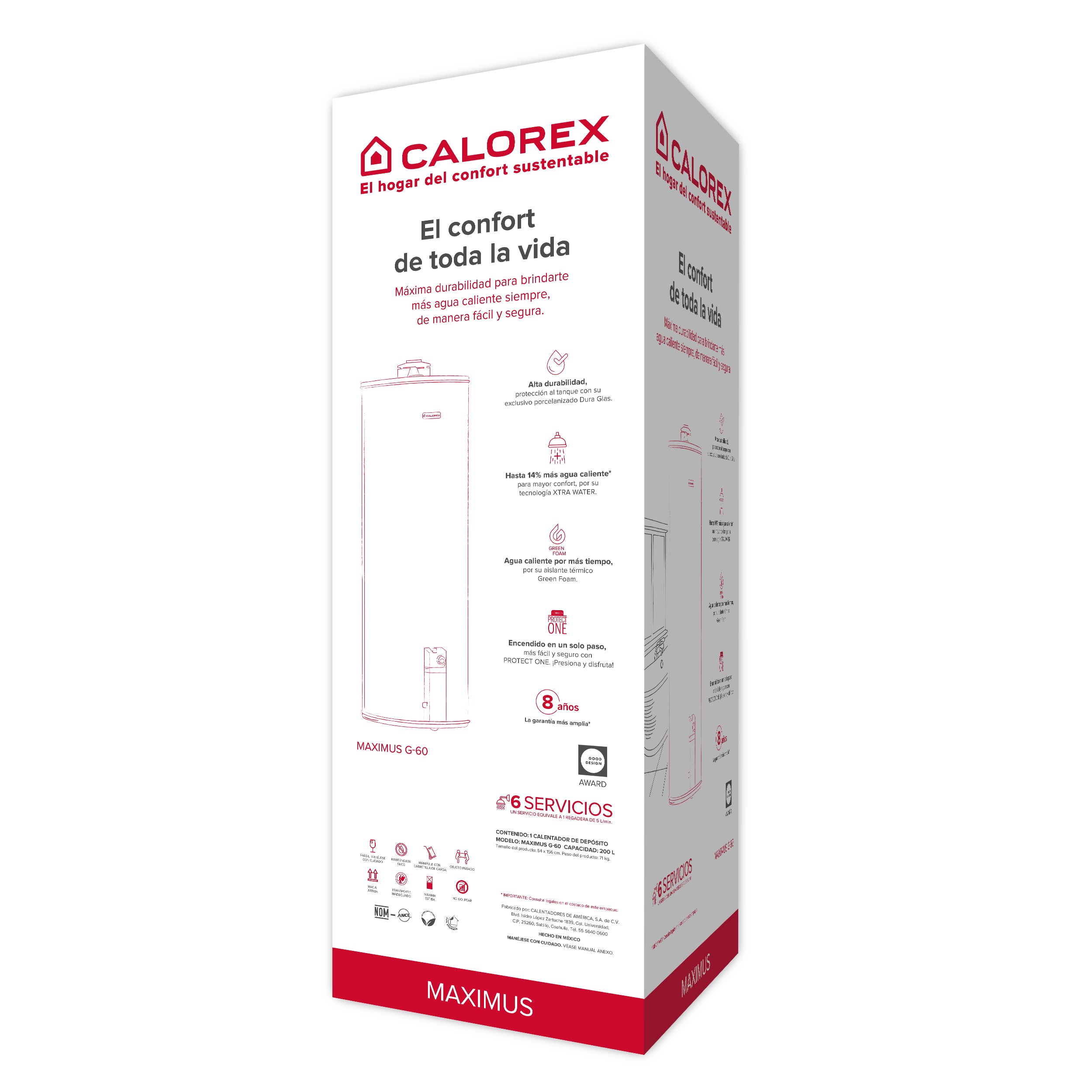 Calentador Calorex G-60 Maximus Gas Natural 200 Lts Generación 2