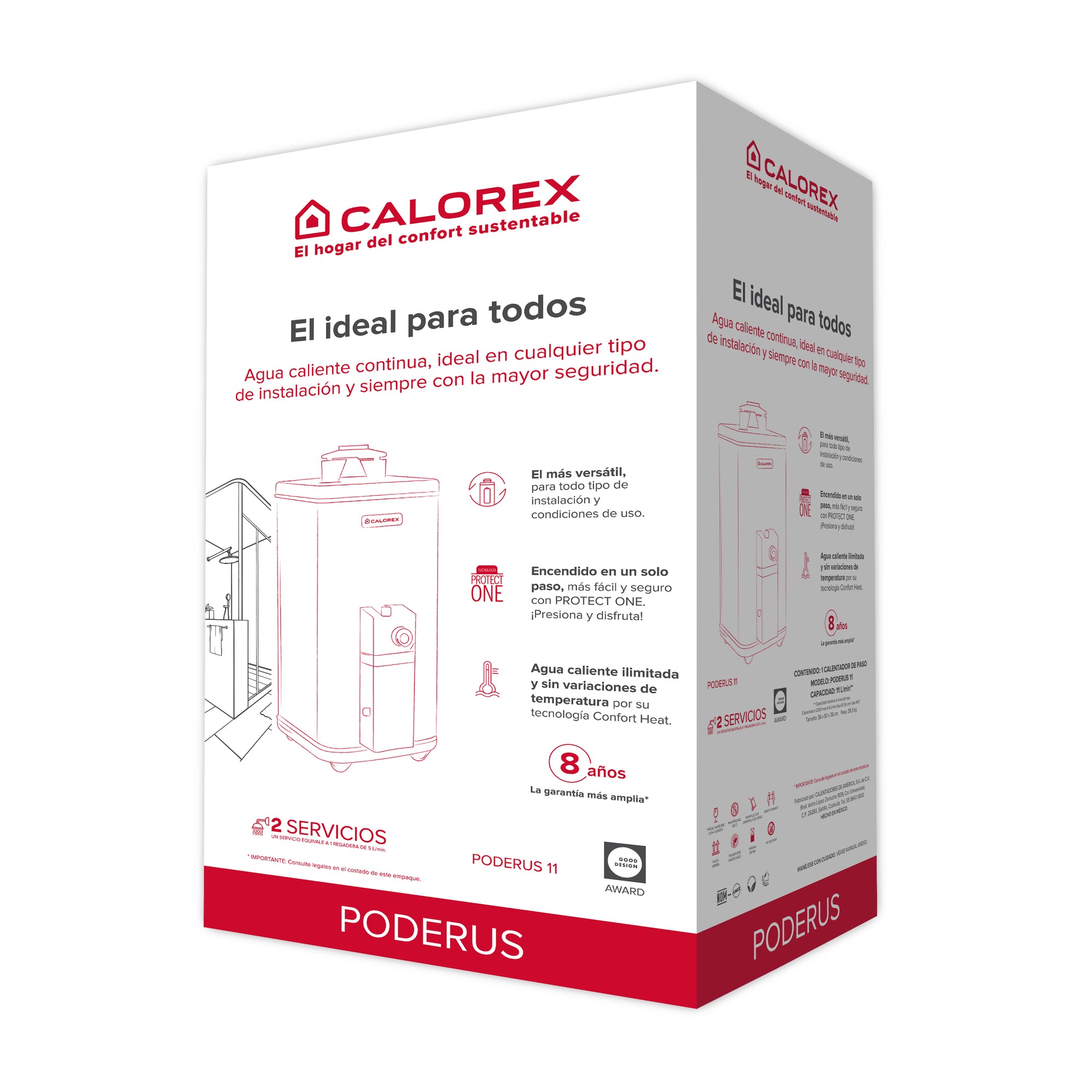 Calentador Calorex Coxdp-11 Poderus  Gas L.P. 11 Lts/Min Generación 2