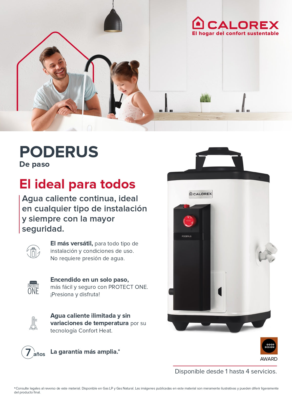 Calentador Calorex Coxdp-15 Poderus Gas Natural 15 Lts /m Generación 2