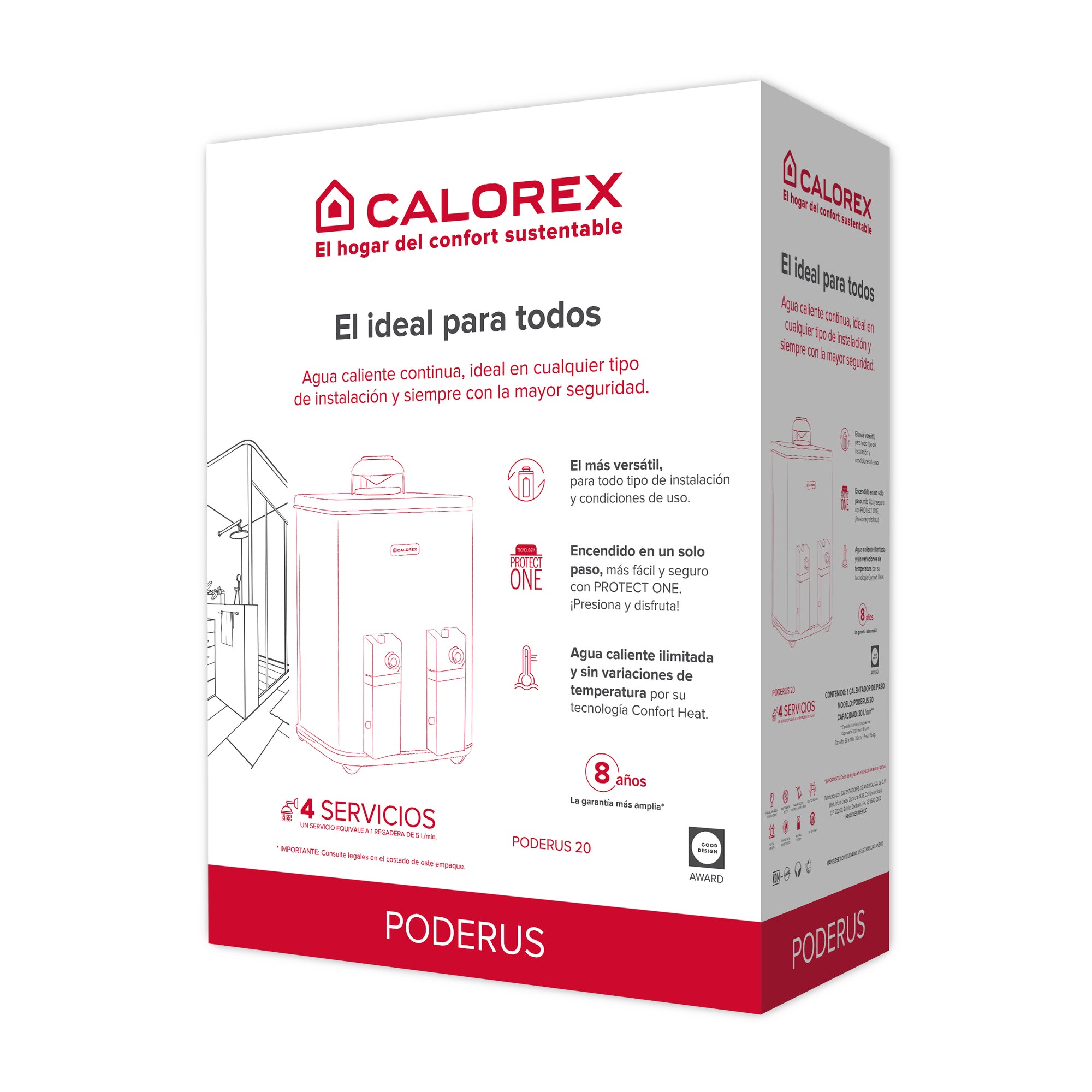 Calentador Calorex Coxdp-20 Poderus  Gas L.P. 20 Lts/Min Generación 2