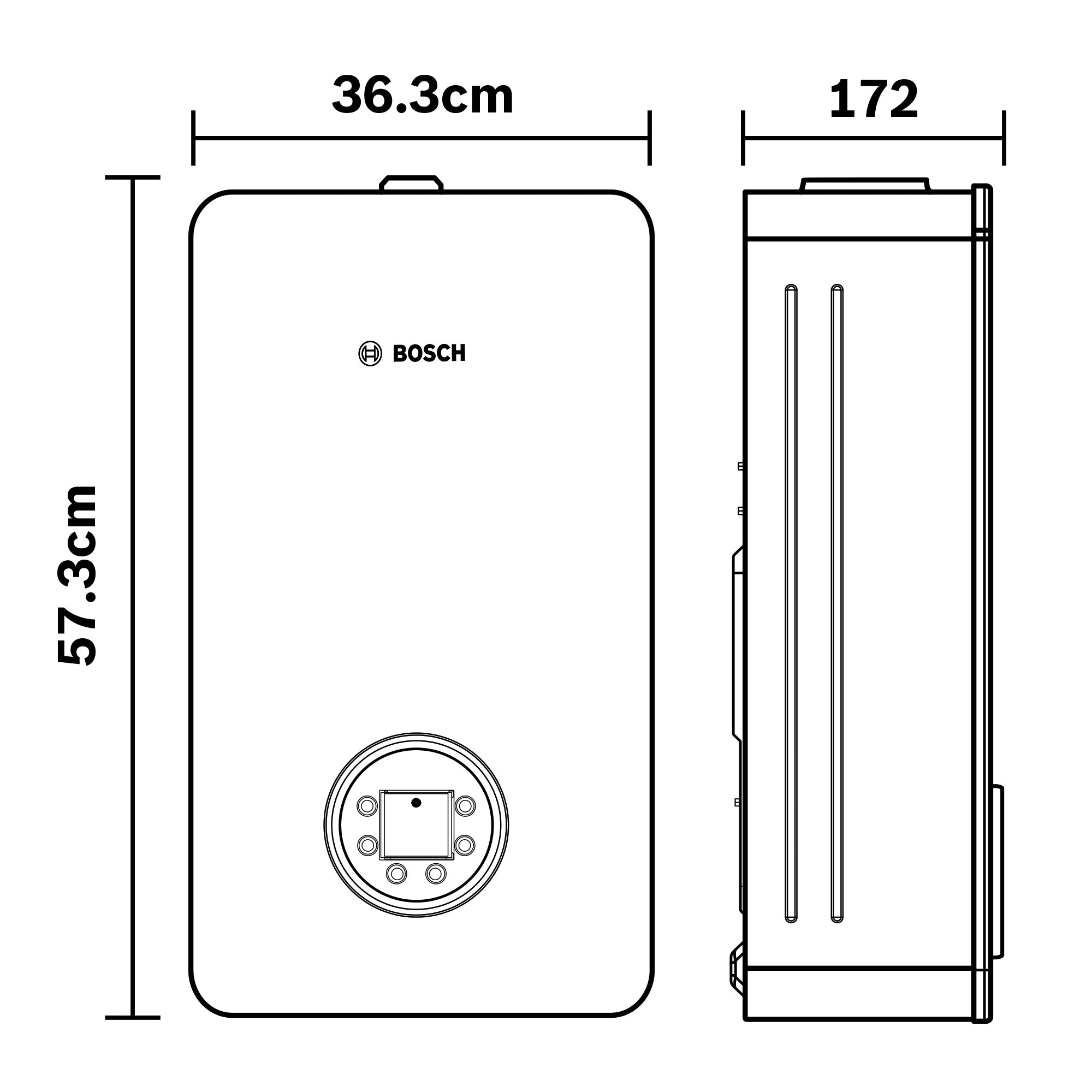 Calentador Instantáneo Bosch BALANZ VENTO 17 L Gas L.P. Blanco