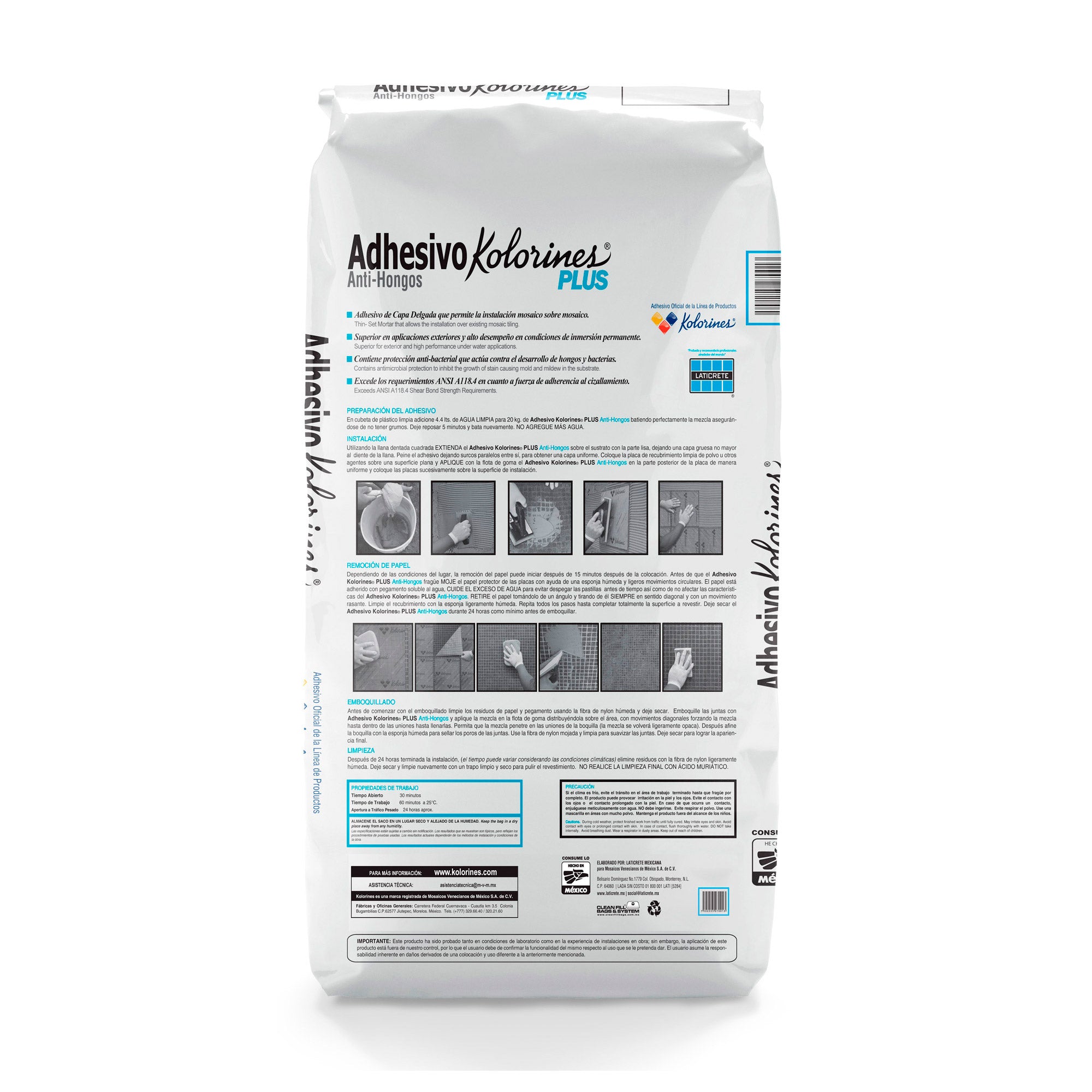 Adhesivo Kolorines Plus Neutr 991110 Blanco 20 Kg