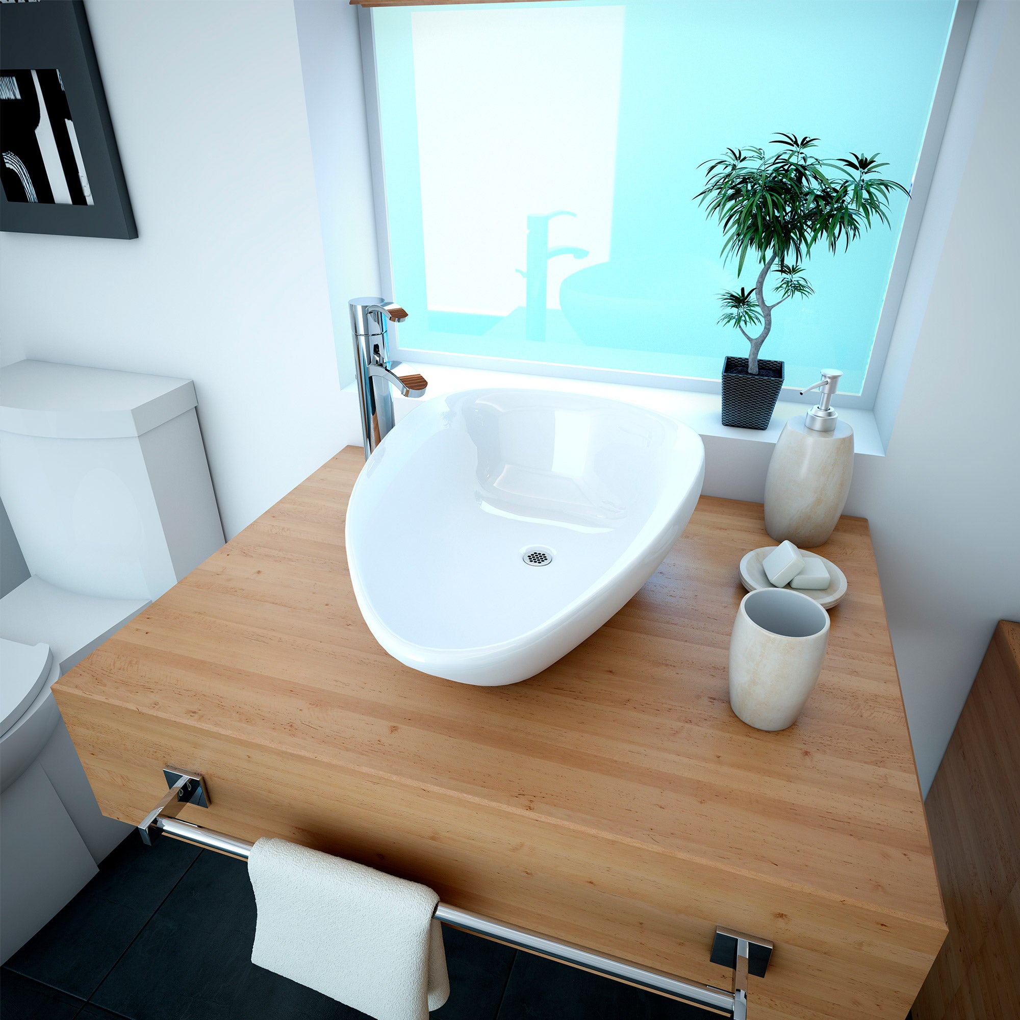 Lavabo de sobreponer American Standard Aero 01795.020 Blanco