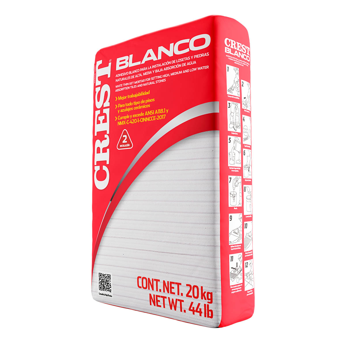 Adhesivo Crest Blanco 20 Kg