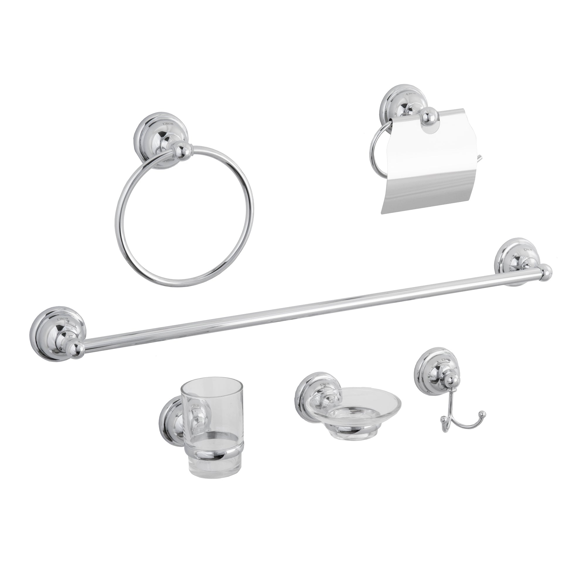 Juego de Accesorios para Baño Dica 2600 Cromo