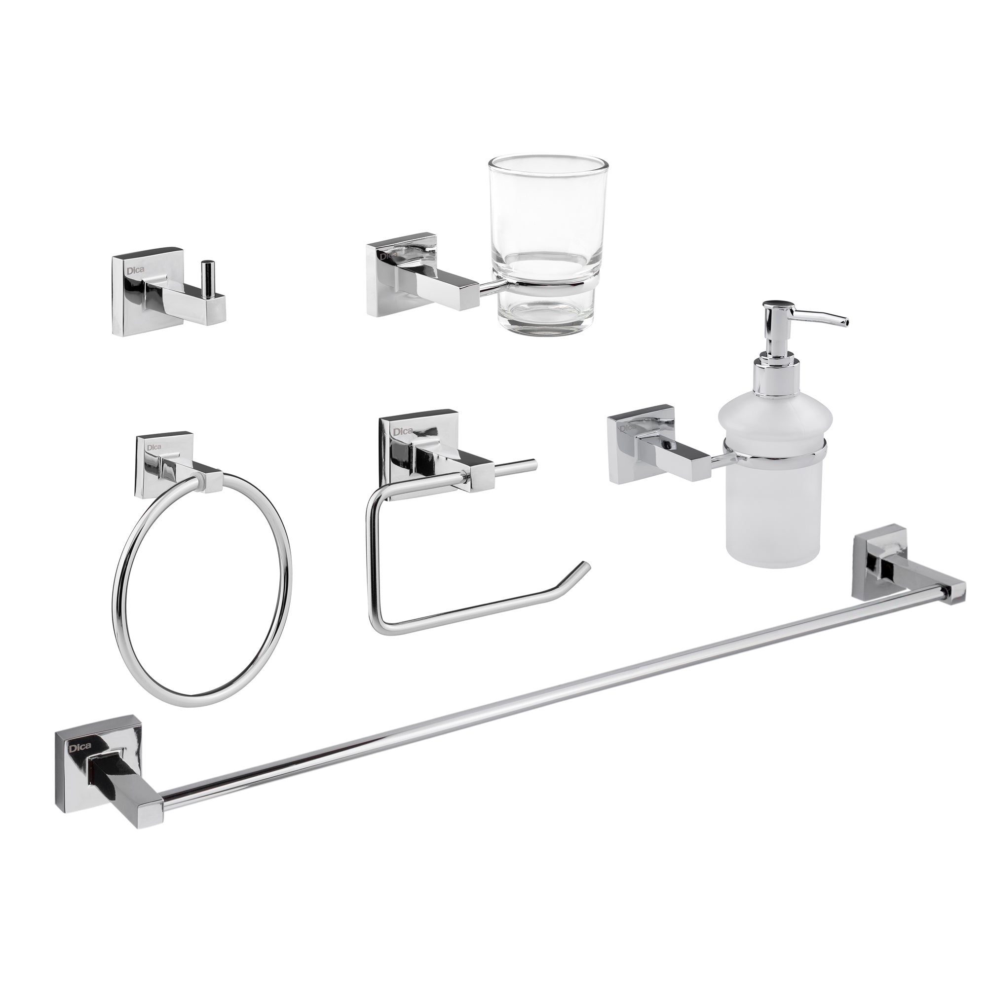 Juego de Accesorios para Baño Dica 3300 Cromo