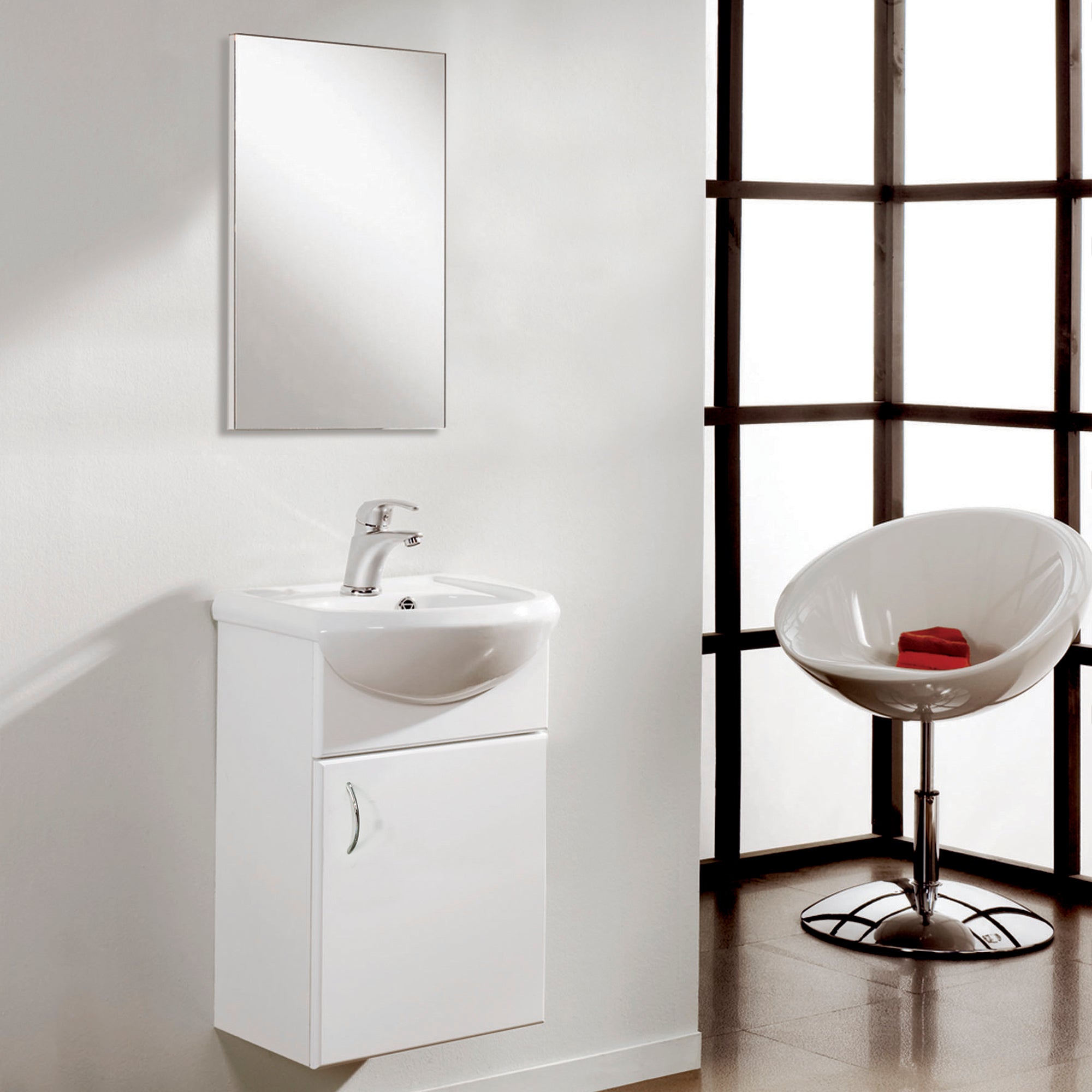 Conjunto Royomex Basic Pack 45 Lavabo Polka Blanco